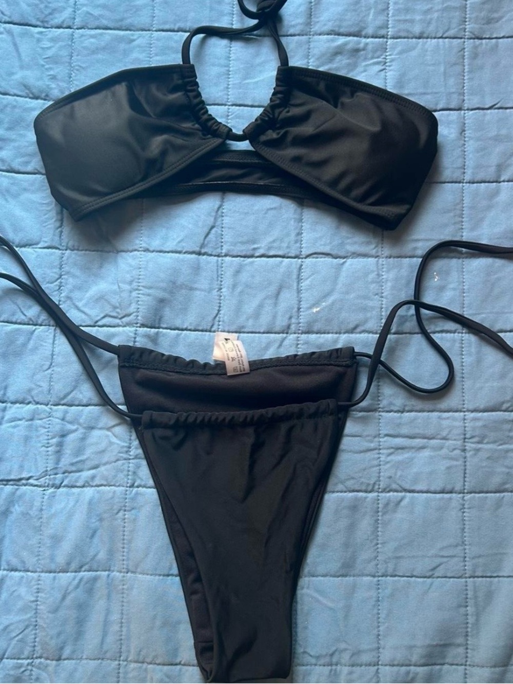 Black Bandeau Bikini Set
